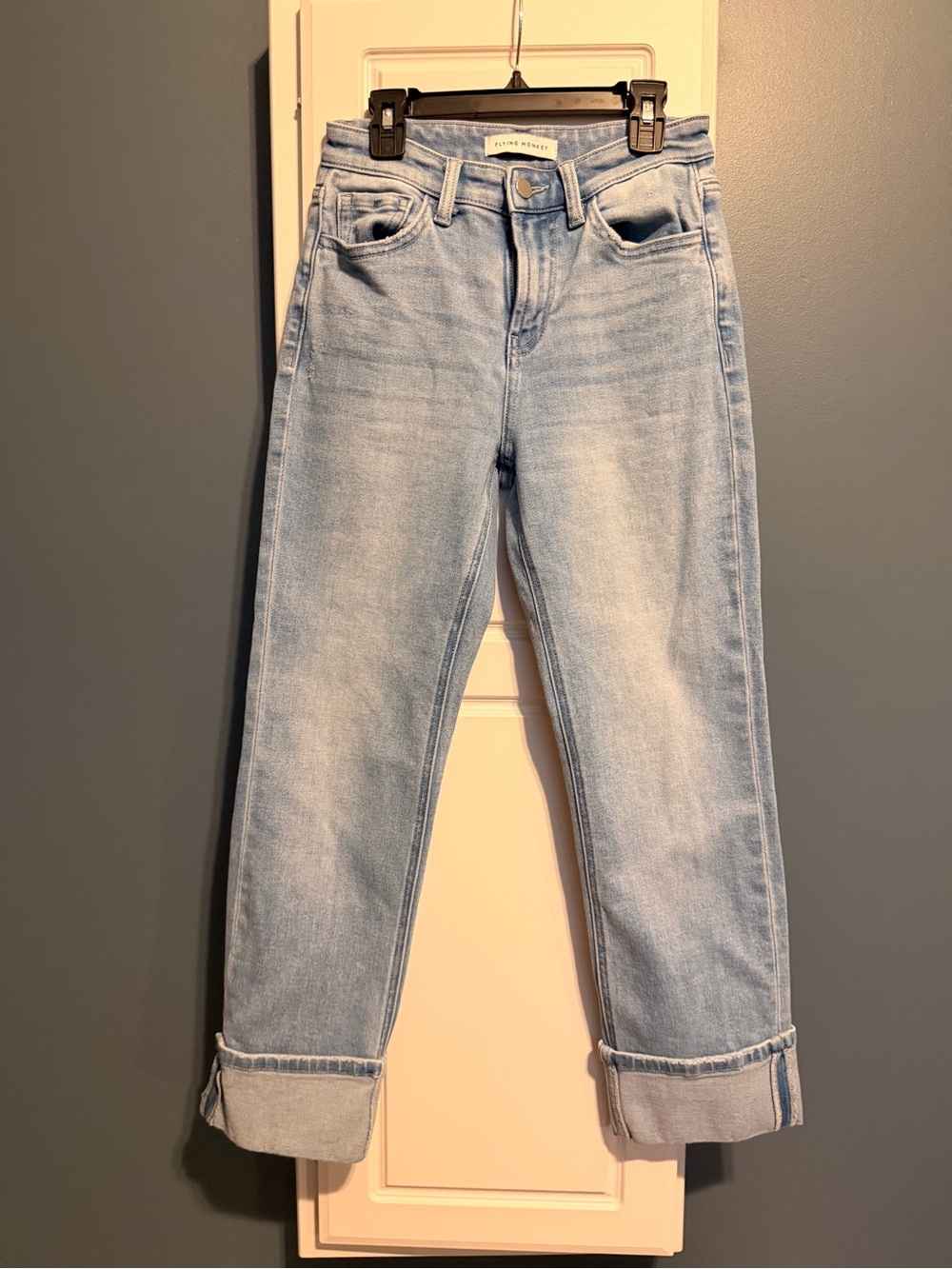 Flying Monkey Light Wash High-Rise Straight Jeans - Women's